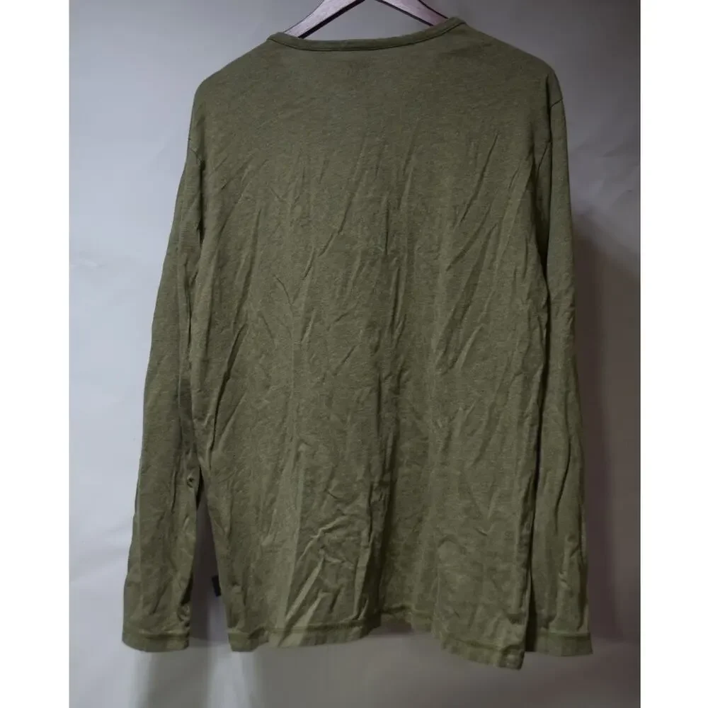 Patagonia Men’s Lightweight Hemp Blend Henley Shirt Olive Green Size Large